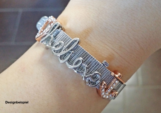 Glitzer grosses Blatt Schieber für Mesh Armbänder